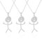 EIHI 3 Pièces Collier D'Amitié, Collier Personnalisé, BFF Collier Femme, Smiley Doigt d'honneur Déclaration en Acier Inoxydable Fait À La Main Bijoux D'Amitié Cadeau,Cadeau Couple