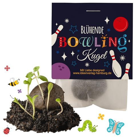 Ideenverlag HAMBURG 10x Bowling Samenbomben Kindergeburtstag/Bowling Mitgebsel Bowlinggeburtstag Geschenke Samenbomben Saatbomben Kinder Geburtstag
