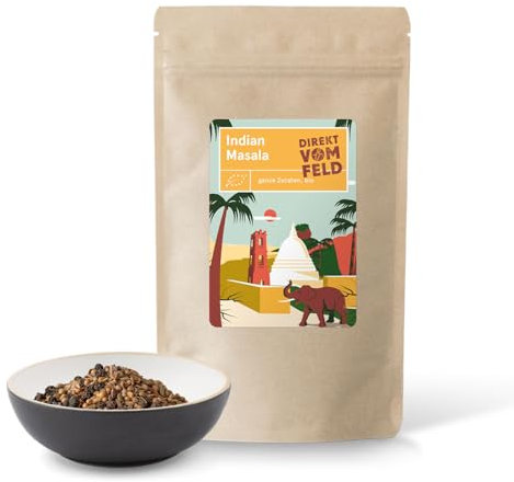 Direkt vom Feld® Indian Masala | Authentischer Geschmack Indiens | BIO, ganze Gewürze | 150g Nachfüllpack