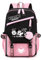 Roffatide Anime Kuromi Print Business Casual Laptop Schultern Rucksack Reise Wandern Daypacks Rucksack 17 Zoll Rosa (mit niedlichen Anhängern)