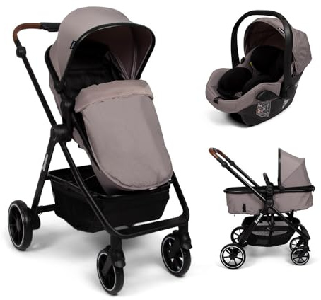 Baninni 3-in-1 Kinderwagen mit Multi-Stands und Autositz Adria, Taupe
