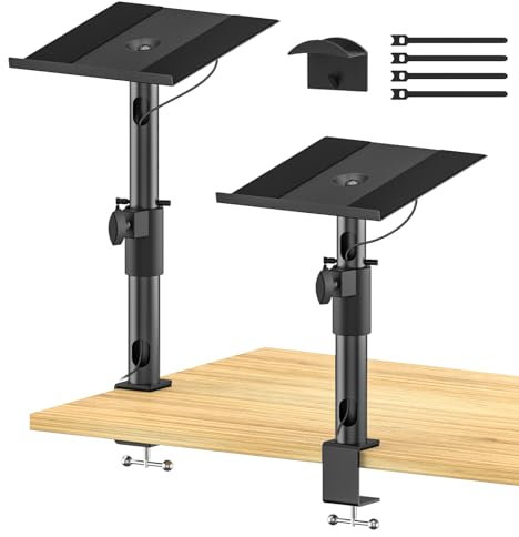 Paar Schreibtisch-Lautsprecherständer für KRK, Klipsch, Polk und mehr, Bücherregal-Lautsprecher, Studio-Monitorständer für PreSonus, JBL Nano K, verstellbare Höhe, neig- und schwenkbare