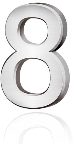 Lotsdonxia Self-Adhesive 3D Silver Numbers (0-9) for Addressing House, Apartment, Hotel, and Street Room Doors as Mailbox Stickers-8