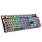 YingWuAoo Gaming Keyboard, Retro Typewriter Style Mechanical, RGB Backlit Wired With Blue Switches(Black)