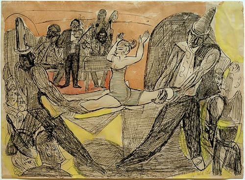 XcBAIHOUD Bekannt Leinwandbilder Deko Bilder Leinwandgemälde Nachtclub in new york von max beckmann Wand Wanddekoration für Zimmer 60x90cm