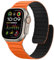 Sixmoat Bracelet Magnétique en Silicone Souple Compatible avec Apple Watch 49mm 46mm 45mm 44mm 42mm, Bande Sport conception pour Ultra SE Series 10 9 8 7 6 5 4 3, Orange-Noir