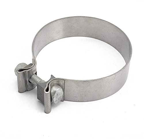 Exhaust Clamps 2 2.25 2.5 2.75 3 3.5 4 5 Butt Joint Exhaust Pipe Clamp Stainless Steel Connection(4 Inch)