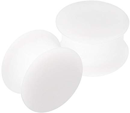 KJM Fashion 2 Stk Silikon Weiß Double Flared Piercing Schmuck, Silikon, keine Angabe