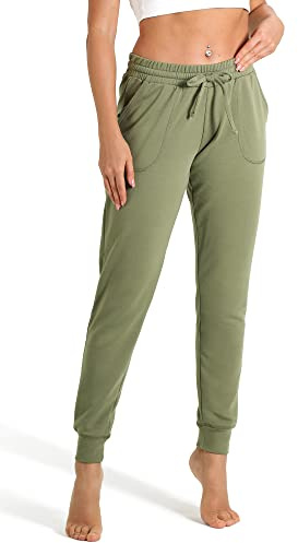 icyzone Damen Jogginghose Sporthose Lang Fitness Yoga Hose Freizeithose Trainingshose mit Taschen