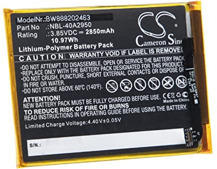 vhbw Akku Ersatz für Neffos/TP-Link NBL-40A2950 für Handy Smartphone Telefon (2850 mAh, 3,85 V, Li-Polymer)