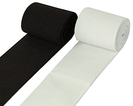 Shelver 2 inch Elastic for Sewing, Wide Waistband Elastic in Widths: 20/25/40/50/75mm (Black, 50mm x 3m)