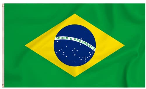 Storm&Lighthouse Bandera de Brasil Banderas Brasileñas 5 pies x 3 pies con ojales