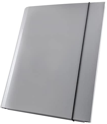 Netuno Sammelmappe A4 Pappe 40mm grau Dokumentenmappe Klappordner Kartonmappe mit Gummizug Mappe PP 1 Stück