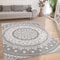 Paco Home Outdoor Teppich wetterfest & robust modernes Mandala & Boho Design pflegeleicht & flachgewebt für Balkon, Terrasse, Garten, Wohnzimmer & Küche Ethno Mandala, Grösse:160x220 cm, Farbe:Grau