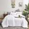 Pureant Weiße Jacquard-Bettdecken California King Damen Herren Boho Weiß getuftet Bettwäsche Tröster Cal King Baumwolle Teens Broken Line White Stickerei Shabby Chic Quilts Einfarbig Weiß Welle