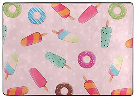 Many Colored Ice Cream 5 X 8 Area Rugs, Anti-Skid Extra Comfy Floor Carpet for Indoor Home Decorative,Bedside Rug