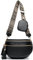 KUNKUN Bauchtasche Damen umhängetasche schwarz Crossbody Bag Damen breiter Gurt 5CM veganes Leder Brusttasche mit münzgeldbörse