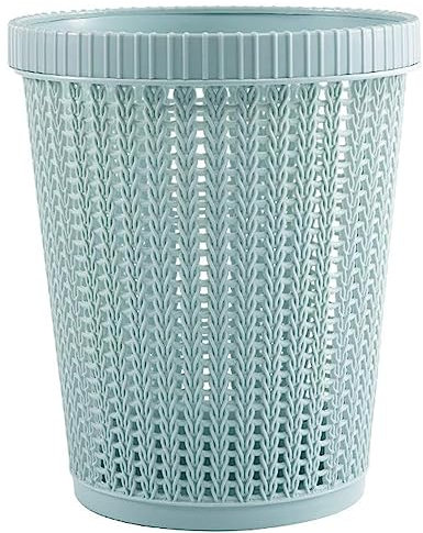 Hollow Garbage Bin with Built-in Garbage Bag Storage, PP Garbage Bin Storage Basket, Durable Home Trash Can Wastebasket Garbage Bin Basket for Living Room Bedroom Office (Blue)
