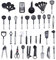 Lot de 40 ustensiles de cuisine en acier inoxydable résistant à la chaleur, accessoires de cuisine, set de cuisson, avec poignées en silicone résistantes à la chaleur.