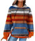 EMATOP Damen Baumwolle Hoodie Langarm Causal Kapuzenpullover Herbst Winter Warm Pullover Vintage Bunte Print Sweatshirt mit Kapuze Pulli Oberteile Mode Waffel Kapuzenpulli mit Taschen Outwear