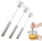Stainless Steel Egg Whisk Hand Push Rotary Whisk Blender Versatile Milk Frother Hand Push Mixer Stirrer for Blending Whisking Beating Stirring (10in+12in+14in)