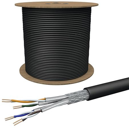 Draka Netzwerkkabel Verlegekabel Erdkabel Erhöhte Reichweite 500m Trommel Long Reach S/FTP PiMF PE AWG 22/1 Datenkabel PoE 100% Kupfer UC LR 22 GHMT PVP Zertifiziert Made in EU