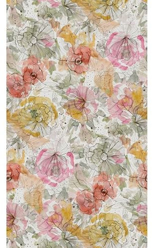 A.S. Création Carta da parati floreale in beige, arancione, rosa, verde, di alta qualità floreale 396941 – Carta da parati di design dipinta su 10,05 m x 0,53 m – Made in Germany