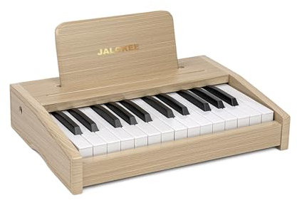 JALOKEE Kinder Klavier Keyboard, Digital Piano für Kinder, Musik Educational Instrument Spielzeug, Holz Klavier für Kleinkinder Mädchen Jungen (Eiche, 25 Tasten)