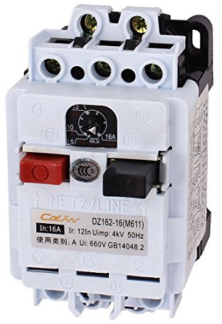 PHNOITPQ DZ162-16 660V 16A 3Pôles 1NO 1NC Disjoncteur de Protection Moteur Blanc