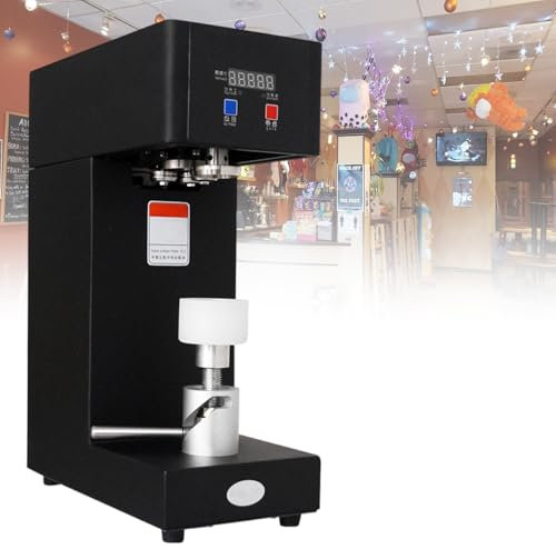 vnmudzeo Juice/Milk Tea/Beer Can Sealer 1800 W,50-126 mm Caliber Intelligent Bottle Pop Soda Beer Canning Sealing Tool,for Hotels, Ice Cream Store, Dessert Shop,Black-220V