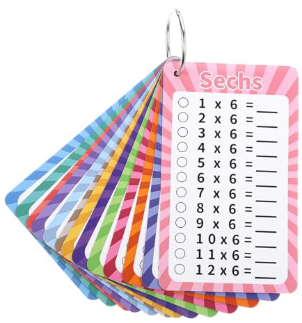 1x1 Lernkarten Mathe, Multiplikation & Division, 27 Karten, Ab 5 Jahren | Dicker Karton, Wiederverwendbar Mit Marker, Für Zuhause & Schule, Geschenk Zur Einschulung