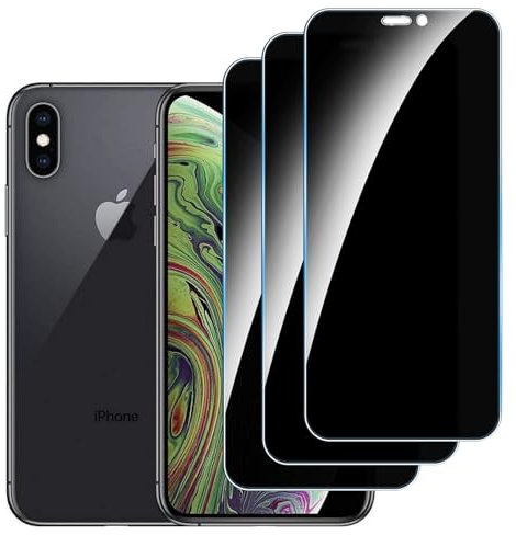【3 Pack】Privacy Screen Protector for iPhone X/XS iPhone 11 Pro,Anti-Spy Tempered Glass Screen Protector,9H Hardness,Easy to Install,Anti-Scratch,No Air Bubbles