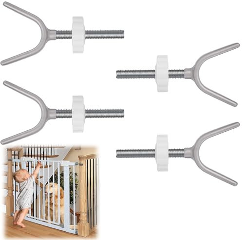 Y-förmiger Adapter Für Babygitter, Druckschrauben Kindergitter, Druckschrauben M10 Treppenschutzgitter Schrauben Ersatzschraube für Erweiterung des Treppenschutzgitters, Haustür - Weiß 4 Stück