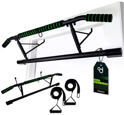 OcioDual Barre Traction Porte Sans Vis + Sangles de Suspension, Barre de Traction Porte, Pull Up Bar Door, Calisthenics Equipment, Boxing, Pliable, Fitness à Domicile