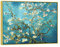 Wieco Art Impression sur toile encadrée d'amandier en fleur par Vincent Van Gogh Reproduction de peintures abstraites pour décoration murale Cadre doré