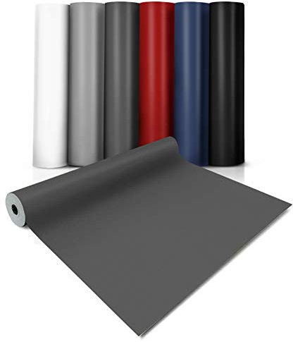 casa pura® CV Bodenbelag Expotop - extra abriebfester PVC Bodenbelag (geschäumt) - Einfarbig Anthrazit - Oberfläche strukturiert - Meterware (200x3000 cm)