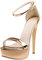 Only maker Damen Plateau Sandaletten Glitzer Metallic Sandalen Pumps Riemchensandalen High Heels Stiletto Gold Lack 38 EU