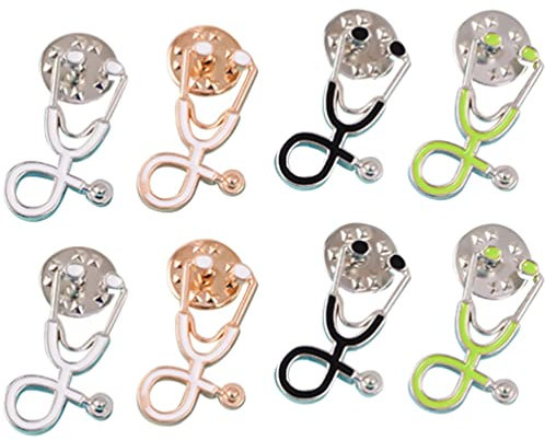 ABOOFAN 8 Stücke Stethoskop Brosche Strass Arzt Anstecker Lustige Pins Denkmal Mitgebsel Medizinische für Kinder Erwachsenen Medizinstudenten Abzeichen Pins