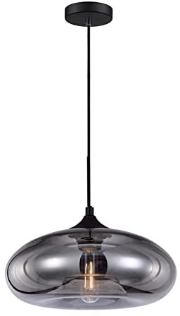 S-Cevada 28cm Luz Colgante de Cristal Colorida Vintage Industrial Retro Loft Bar E27 Lámpara Colgante de Techo Cocina Comedor Dormitorio Iluminación Interior (Plata)