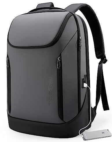 BANGE Business Smart Backpack Waterproof fit 15.8 Inch Laptop Backpack with USB Charging Port,Travel Durable Backpack (Grey(three Pocket)