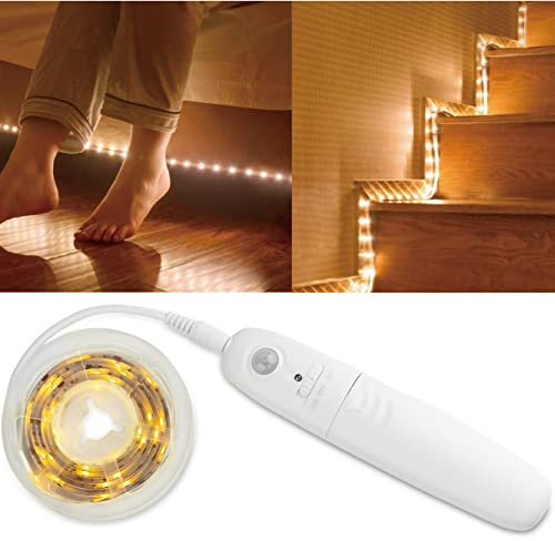 Eaxus® 4er Set 30 LED Strip Bewegungsmelder – 3 Meter LED Lichtleiste Batterie mit Bewegungssensor & Helligkeitssensor