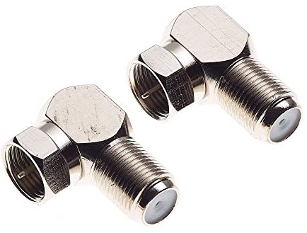 Keple Conector Coaxial En ángulo Recto Tipo F para Televisores Montados En La Pared | Adaptador De Cable Coaxial F Macho A F Hembra De 90 Grados | Paquete De 2