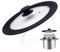 Universal Lid for Pots, Pans and Skillets - Tempered Glass Covered with Heat Resistant Silicone Rim and Heat Resistant Handle Fits 26cm, 28cm and 30cm Diameter Cookware, Black