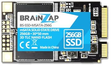 BRAINZAP SSD mSATA de 256 GB, 6 GBit/s, Mini SATA, 550 MB/s, lectura, 500 MB/s, escritura, unidad de estado sólido