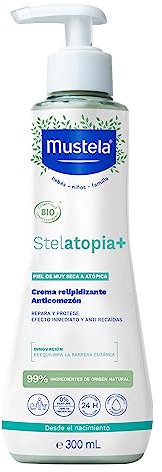Mustela Stelatopia Juckreizstillende Creme BIO, Gesicht und Körper, Säuglinge, Kinder, ganze Familie - extrem trockene Haut oder Neurodermitis, 99% Inhaltsstoffe natürlichen Ursprungs (300ml)