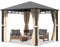 TOOLPORT Gartenpavillon 3x3 m Stahldach Hardtop 4 Seitenteile in Champagner, Pfosten 9x9 cm