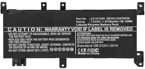 CoreParts Laptop Battery for Asus 36.10Wh Li-Pol 7.6V 4750mAh, MBXAS-BA0241