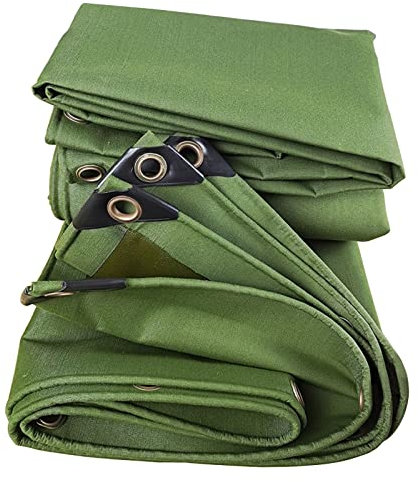Grüne wasserdichte Plane, 600 g/m², strapazierfähige Plane, 0,75 mm Dicke Segeltuchplane mit Ösen, regenfestes Mehrzweck-Überdachungszelt (Size : 1x1m)