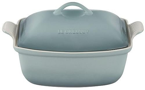 Le Creuset Heritage Stoneware Deep Baker with Lid, 4.5qt., Sea Salt