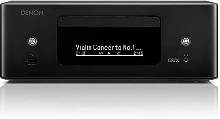 Denon RCD-N12DAB - Sistema Compacto con Amplificador HiFi, Reproductor de CD, transmisión de música, HEOS Multiroom, Bluetooth, Wi-Fi, AirPlay 2, Compatible con Alexa, 2 entradas de TV óptica, Radio
